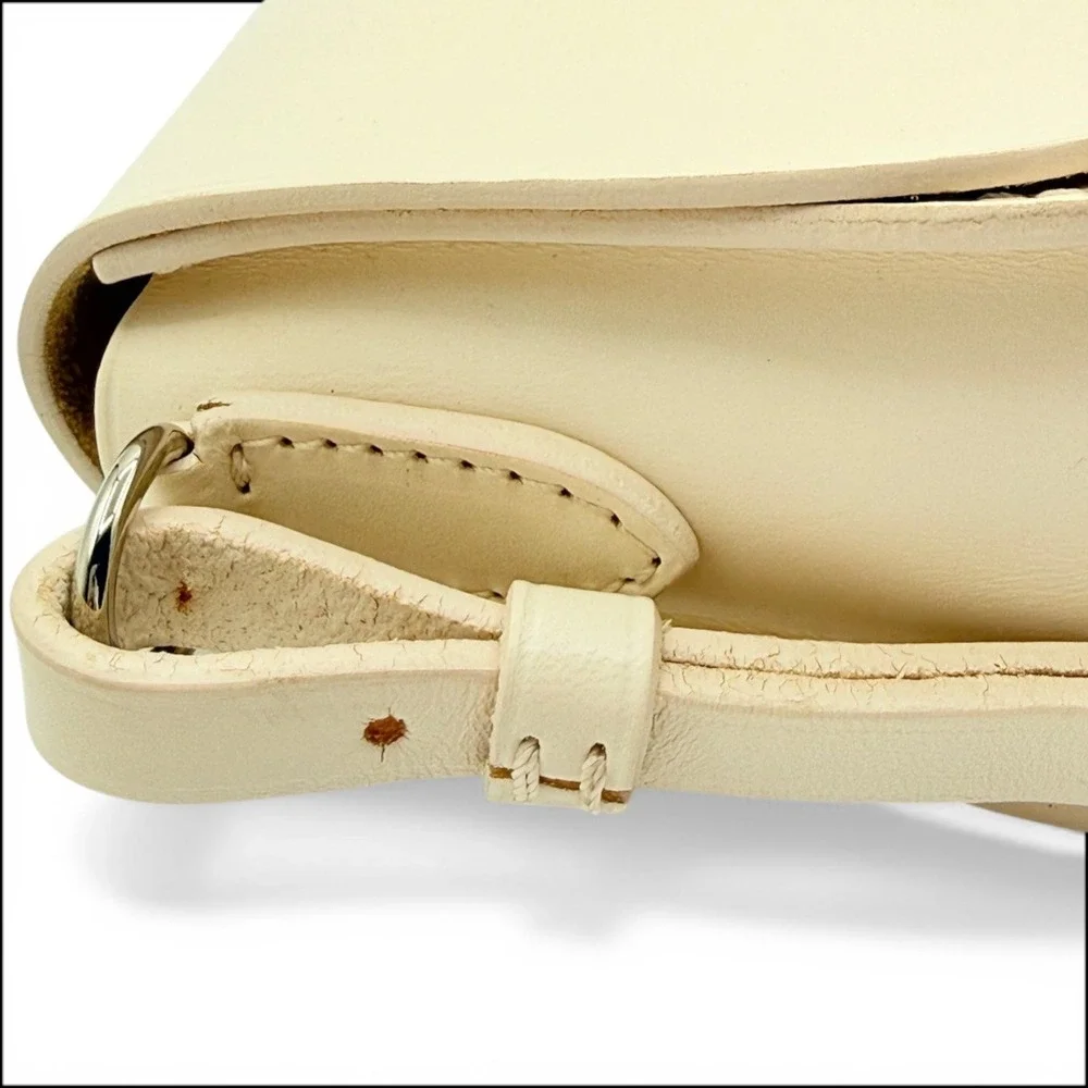 Ralph Lauren Collection Stirrup Mini Satchel Cream Leather Italy Equestrian Bag‎